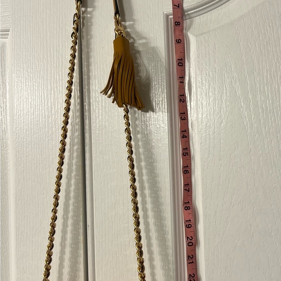 Tory Burch Mustard Quilted Leather Crossbody with Gold Chain - Picture 6 of 6